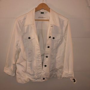 Eddie Bauer white jean jacket